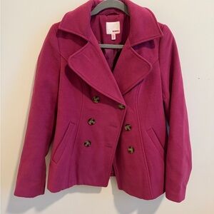 BONGO Women's Magenta Pea Coat